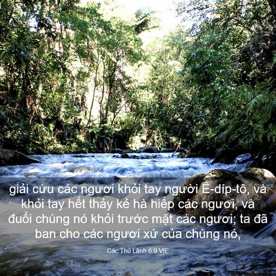 Picture 03 - Các Thủ Lãnh 6:9 VIE - giải cứu các ngươi khỏi tay người - Bible Verse Picture