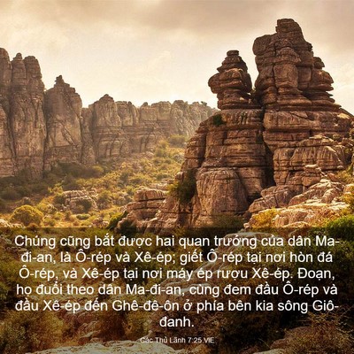 Picture 03 - Các Thủ Lãnh 7:25 VIE - Chúng cũng bắt được hai quan trưởng - Bible Verse Picture