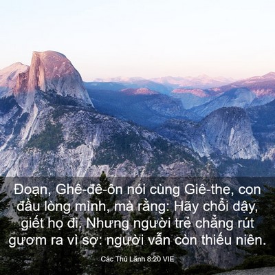 Picture 03 - Các Thủ Lãnh 8:20 VIE - Đoạn, Ghê-đê-ôn nói cùng Giê-the, con - Bible Verse Picture