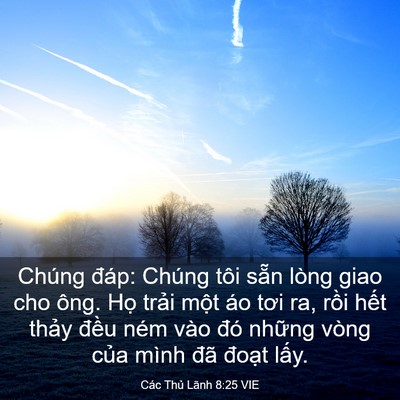 Picture 03 - Các Thủ Lãnh 8:25 VIE - Chúng đáp: Chúng tôi sẵn lòng giao cho - Bible Verse Picture