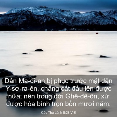 Picture 03 - Các Thủ Lãnh 8:28 VIE - Dân Ma-đi-an bị phục trước mặt dân - Bible Verse Picture