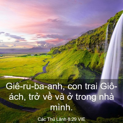 Picture 03 - Các Thủ Lãnh 8:29 VIE - Giê-ru-ba-anh, con trai Giô-ách, trở về - Bible Verse Picture