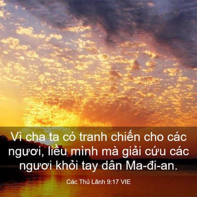 Picture 03 - Các Thủ Lãnh 9:17 VIE - Vì cha ta có tranh chiến cho các ngươi, - Bible Verse Picture
