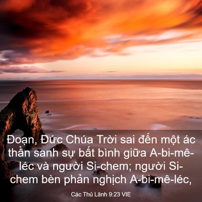 Picture 03 - Các Thủ Lãnh 9:23 VIE - Đoạn, Đức Chúa Trời sai đến một ác - Bible Verse Picture