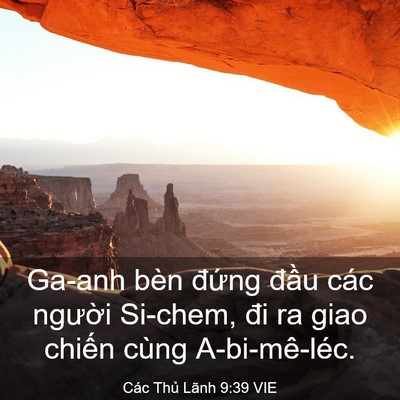 Picture 03 - Các Thủ Lãnh 9:39 VIE - Ga-anh bèn đứng đầu các người Si-chem, - Bible Verse Picture