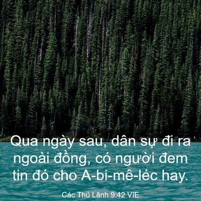 Picture 03 - Các Thủ Lãnh 9:42 VIE - Qua ngày sau, dân sự đi ra ngoài đồng, - Bible Verse Picture