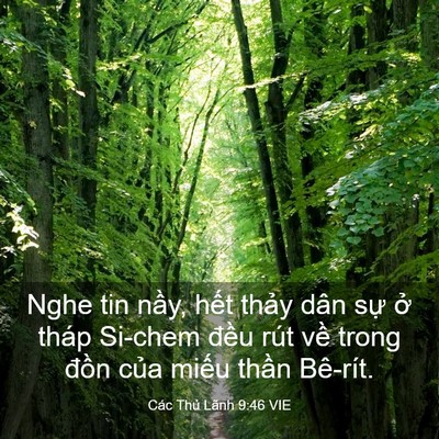 Picture 03 - Các Thủ Lãnh 9:46 VIE - Nghe tin nầy, hết thảy dân sự ở tháp - Bible Verse Picture