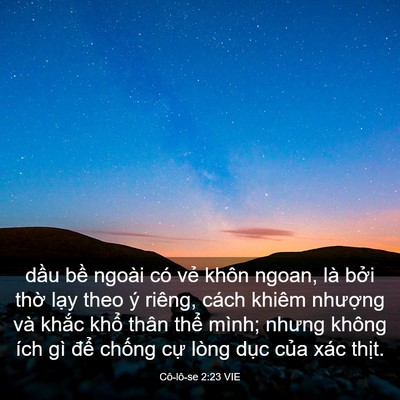 Picture 03 - Cô-lô-se 2:23 VIE - dầu bề ngoài có vẻ khôn ngoan, là bởi - Bible Verse Picture