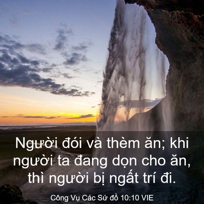 Picture 03 - Công Vụ Các Sứ đồ 10:10 VIE - Người đói và thèm ăn; khi người ta - Bible Verse Picture