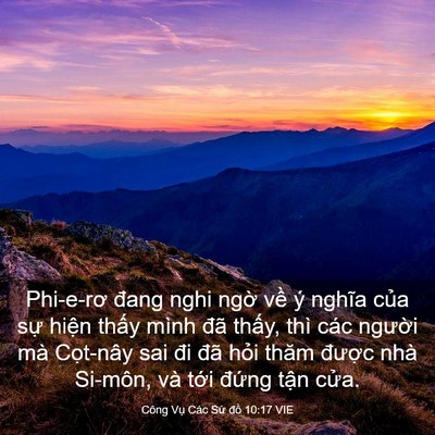 Picture 03 - Công Vụ Các Sứ đồ 10:17 VIE - Phi-e-rơ đang nghi ngờ về ý nghĩa của - Bible Verse Picture