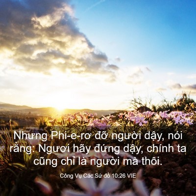 Picture 03 - Công Vụ Các Sứ đồ 10:26 VIE - Nhưng Phi-e-rơ đỡ người dậy, nói - Bible Verse Picture