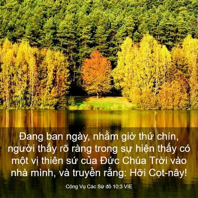 Picture 03 - Công Vụ Các Sứ đồ 10:3 VIE - Đang ban ngày, nhằm giờ thứ chín, - Bible Verse Picture