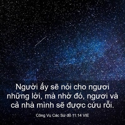 Picture 03 - Công Vụ Các Sứ đồ 11:14 VIE - Người ấy sẽ nói cho ngươi những - Bible Verse Picture