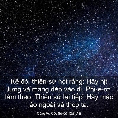 Picture 03 - Công Vụ Các Sứ đồ 12:8 VIE - Kế đó, thiên sứ nói rằng: Hãy nịt - Bible Verse Picture