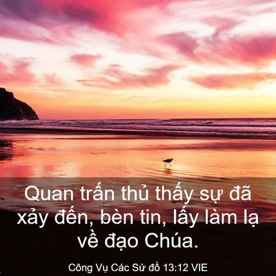 Picture 03 - Công Vụ Các Sứ đồ 13:12 VIE - Quan trấn thủ thấy sự đã xảy đến, - Bible Verse Picture