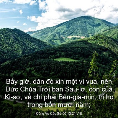 Picture 03 - Công Vụ Các Sứ đồ 13:21 VIE - Bấy giờ, dân đó xin một vì vua, nên - Bible Verse Picture