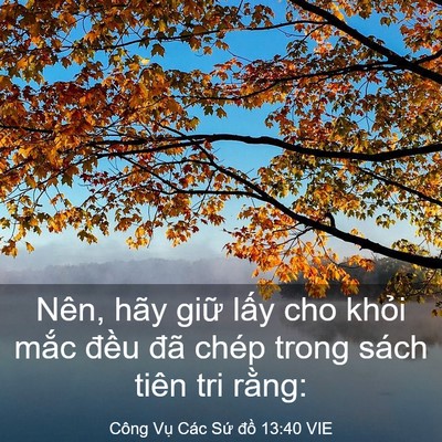 Picture 03 - Công Vụ Các Sứ đồ 13:40 VIE - Nên, hãy giữ lấy cho khỏi mắc đều - Bible Verse Picture