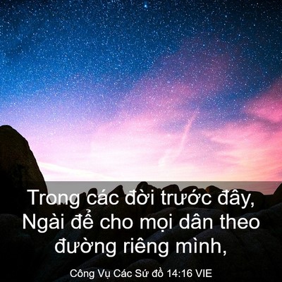 Picture 03 - Công Vụ Các Sứ đồ 14:16 VIE - Trong các đời trước đây, Ngài để cho - Bible Verse Picture