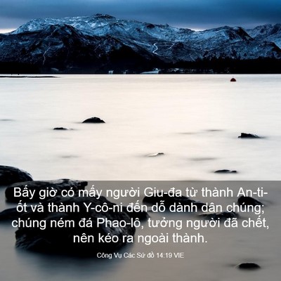 Picture 03 - Công Vụ Các Sứ đồ 14:19 VIE - Bấy giờ có mấy người Giu-đa từ - Bible Verse Picture