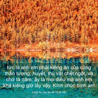 Picture 03 - Công Vụ Các Sứ đồ 15:29 VIE - tức là anh em phải kiêng ăn của cúng - Bible Verse Picture