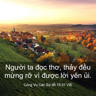 Picture 03 - Công Vụ Các Sứ đồ 15:31 VIE - Người ta đọc thơ, thảy đều mừng - Bible Verse Picture