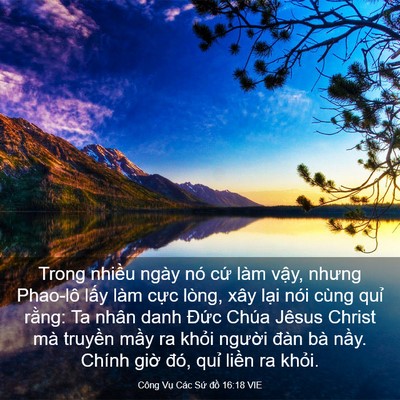 Picture 03 - Công Vụ Các Sứ đồ 16:18 VIE - Trong nhiều ngày nó cứ làm vậy, nhưng - Bible Verse Picture