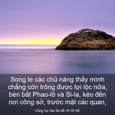 Picture 03 - Công Vụ Các Sứ đồ 16:19 VIE - Song le các chủ nàng thấy mình chẳng - Bible Verse Picture