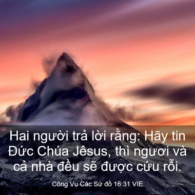 Picture 03 - Công Vụ Các Sứ đồ 16:31 VIE - Hai người trả lời rằng: Hãy tin Đức - Bible Verse Picture
