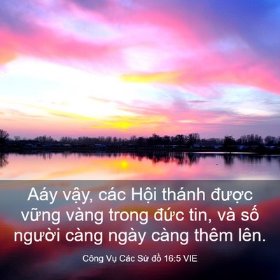 Picture 03 - Công Vụ Các Sứ đồ 16:5 VIE - Aáy vậy, các Hội thánh được vững - Bible Verse Picture