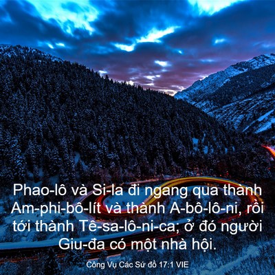 Picture 03 - Công Vụ Các Sứ đồ 17:1 VIE - Phao-lô và Si-la đi ngang qua thành - Bible Verse Picture