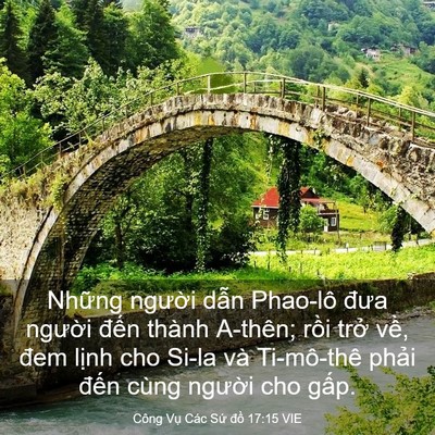 Picture 03 - Công Vụ Các Sứ đồ 17:15 VIE - Những người dẫn Phao-lô đưa người - Bible Verse Picture