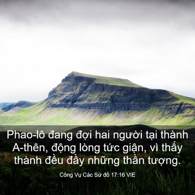 Picture 03 - Công Vụ Các Sứ đồ 17:16 VIE - Phao-lô đang đợi hai người tại thành - Bible Verse Picture
