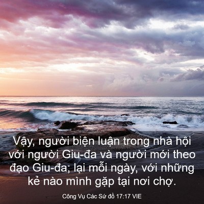 Picture 03 - Công Vụ Các Sứ đồ 17:17 VIE - Vậy, người biện luận trong nhà hội - Bible Verse Picture