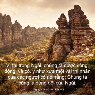 Picture 03 - Công Vụ Các Sứ đồ 17:28 VIE - Vì tại trong Ngài, chúng ta được sống, - Bible Verse Picture