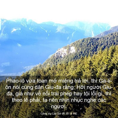 Picture 03 - Công Vụ Các Sứ đồ 18:14 VIE - Phao-lô vừa toan mở miệng trả lời, - Bible Verse Picture