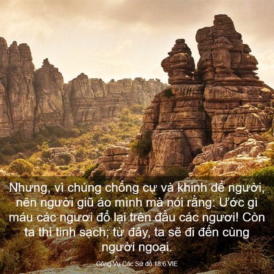 Picture 03 - Công Vụ Các Sứ đồ 18:6 VIE - Nhưng, vì chúng chống cự và khinh dể - Bible Verse Picture