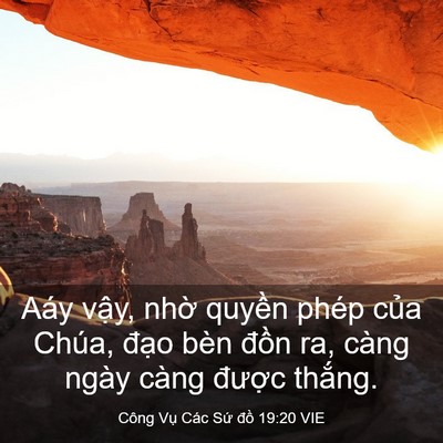 Picture 03 - Công Vụ Các Sứ đồ 19:20 VIE - Aáy vậy, nhờ quyền phép của Chúa, - Bible Verse Picture