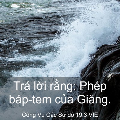 Picture 03 - Công Vụ Các Sứ đồ 19:3 VIE - Trả lời rằng: Phép báp-tem của - Bible Verse Picture