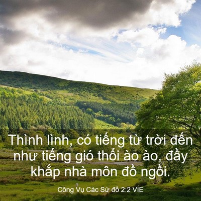Picture 03 - Công Vụ Các Sứ đồ 2:2 VIE - Thình lình, có tiếng từ trời đến như - Bible Verse Picture