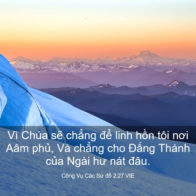 Picture 03 - Công Vụ Các Sứ đồ 2:27 VIE - Vì Chúa sẽ chẳng để linh hồn tôi nơi - Bible Verse Picture