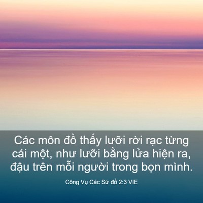 Picture 03 - Công Vụ Các Sứ đồ 2:3 VIE - Các môn đồ thấy lưỡi rời rạc từng - Bible Verse Picture