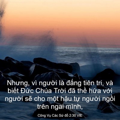 Picture 03 - Công Vụ Các Sứ đồ 2:30 VIE - Nhưng, vì người là đấng tiên tri, và - Bible Verse Picture