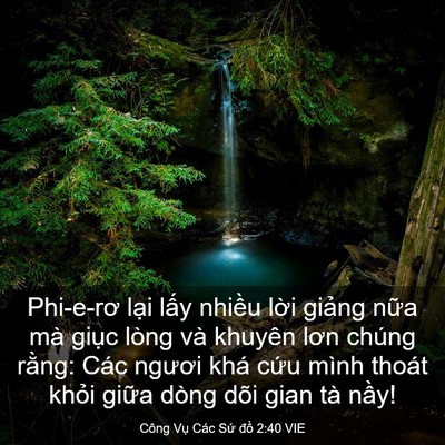 Picture 03 - Công Vụ Các Sứ đồ 2:40 VIE - Phi-e-rơ lại lấy nhiều lời giảng nữa - Bible Verse Picture