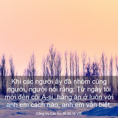 Picture 03 - Công Vụ Các Sứ đồ 20:18 VIE - Khi các người ấy đã nhóm cùng người, - Bible Verse Picture