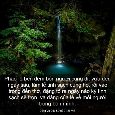 Picture 03 - Công Vụ Các Sứ đồ 21:26 VIE - Phao-lô bèn đem bốn người cùng đi, - Bible Verse Picture