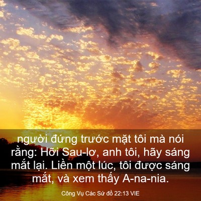 Picture 03 - Công Vụ Các Sứ đồ 22:13 VIE - người đứng trước mặt tôi mà nói - Bible Verse Picture