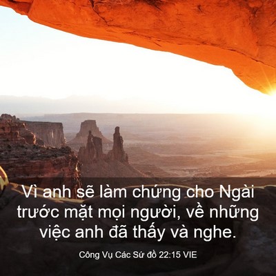 Picture 03 - Công Vụ Các Sứ đồ 22:15 VIE - Vì anh sẽ làm chứng cho Ngài trước - Bible Verse Picture