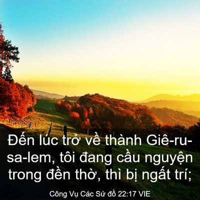 Picture 03 - Công Vụ Các Sứ đồ 22:17 VIE - Đến lúc trở về thành Giê-ru-sa-lem, - Bible Verse Picture