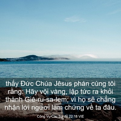 Picture 03 - Công Vụ Các Sứ đồ 22:18 VIE - thấy Đức Chúa Jêsus phán cùng tôi - Bible Verse Picture