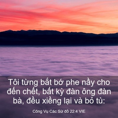 Picture 03 - Công Vụ Các Sứ đồ 22:4 VIE - Tôi từng bắt bớ phe nầy cho đến - Bible Verse Picture
